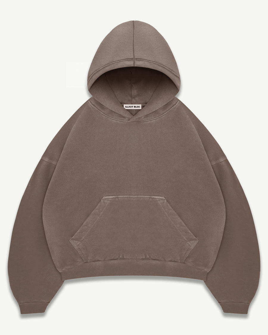BLANK HOODIE - WASHED BROWN