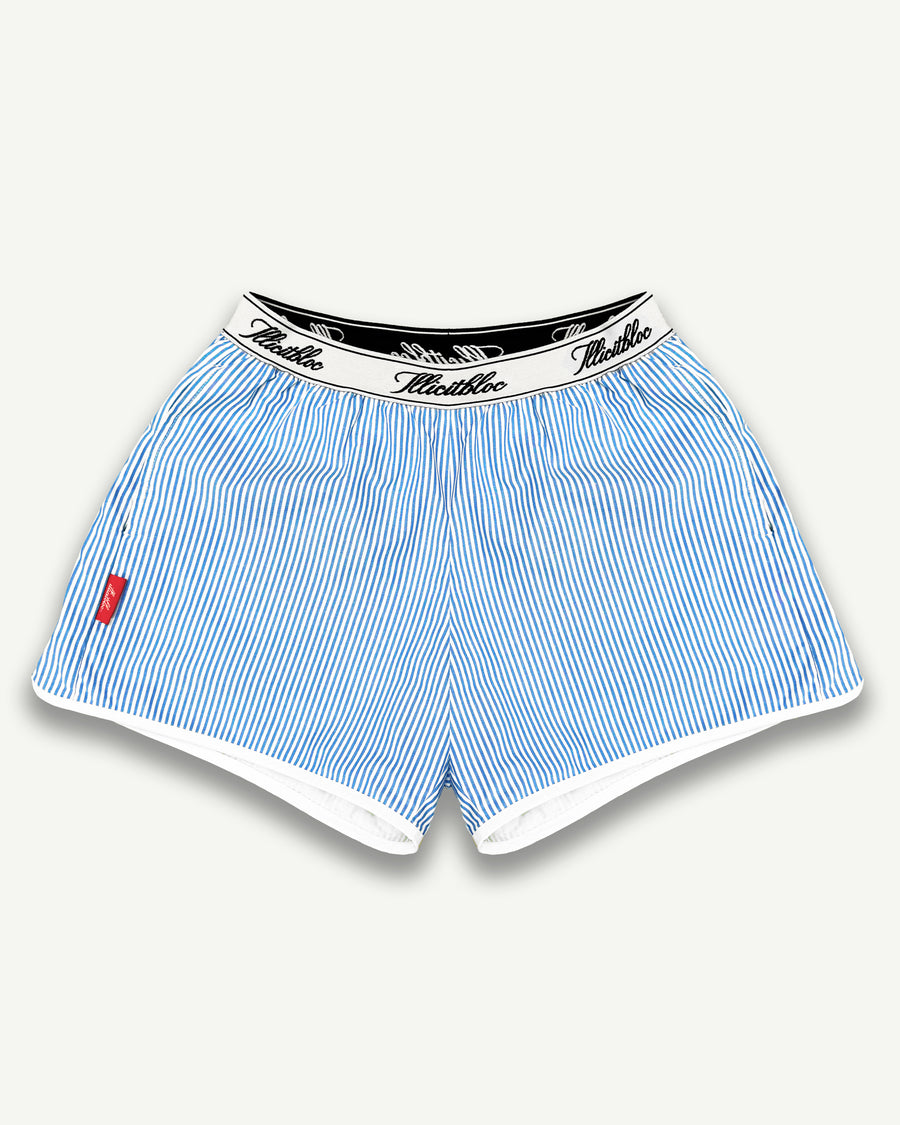 POPLIN SPORTS SHORTS - BLUE/WHITE