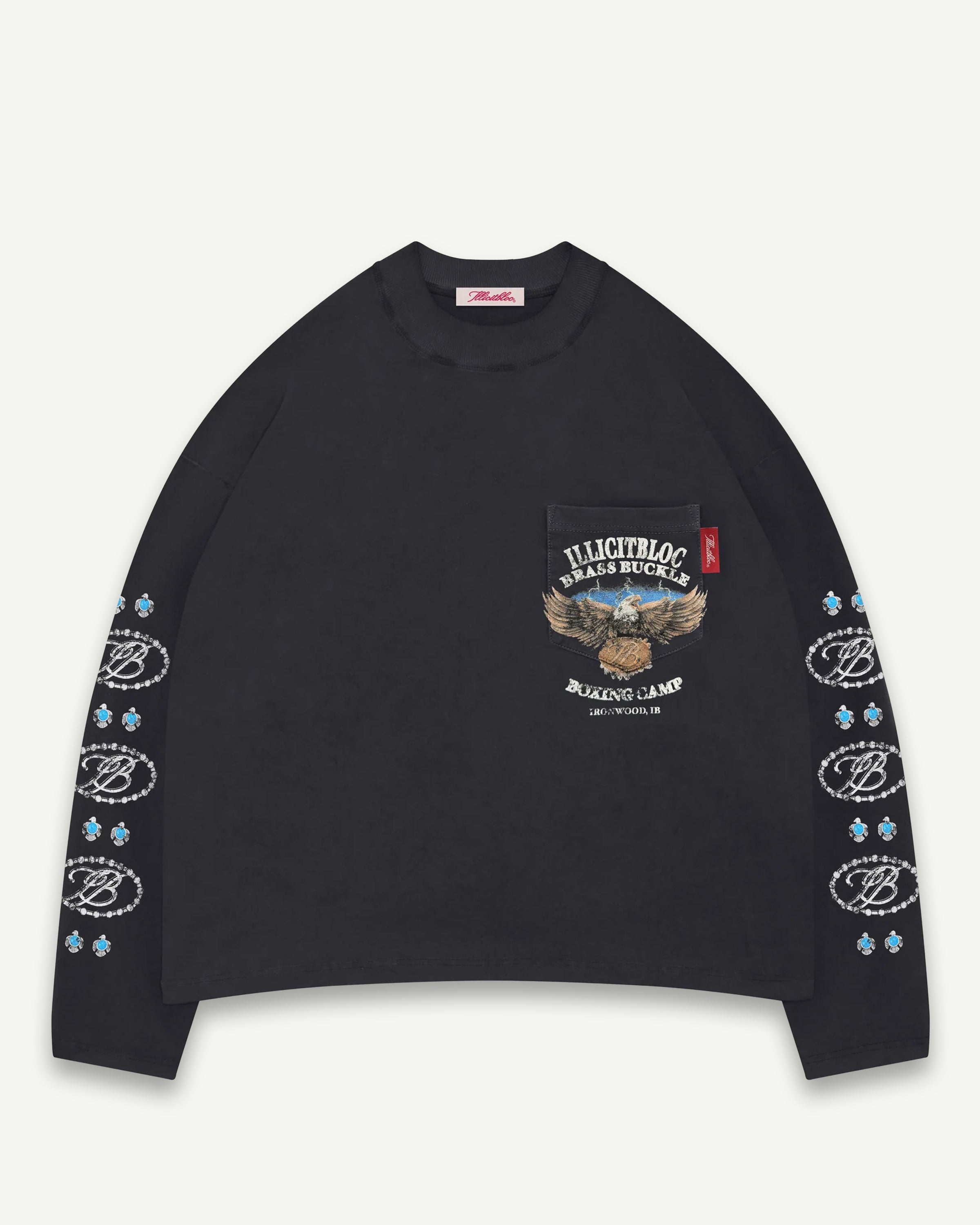 BRASS BUCKLE CLOUDWEAVE™ POCKET LONG SLEEVE T-SHIRT - VINTAGE BLACK