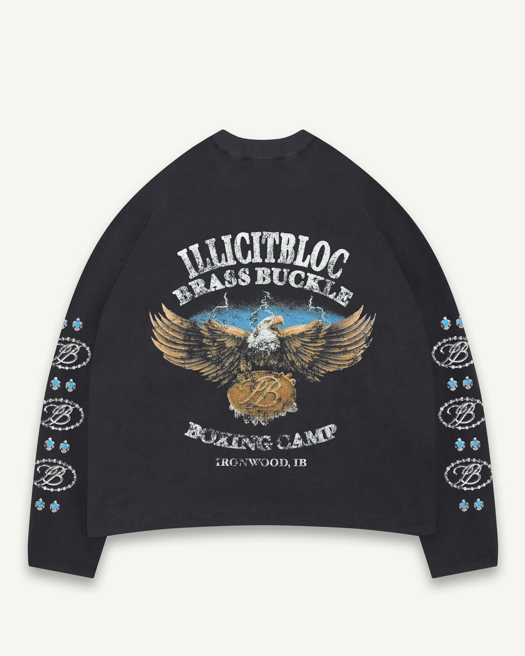 BRASS BUCKLE CLOUDWEAVE™ POCKET LONG SLEEVE T-SHIRT - VINTAGE BLACK