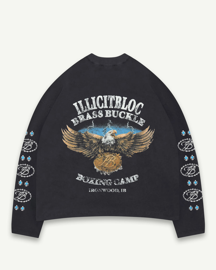 BRASS BUCKLE CLOUDWEAVE™ POCKET LONG SLEEVE T-SHIRT - VINTAGE BLACK