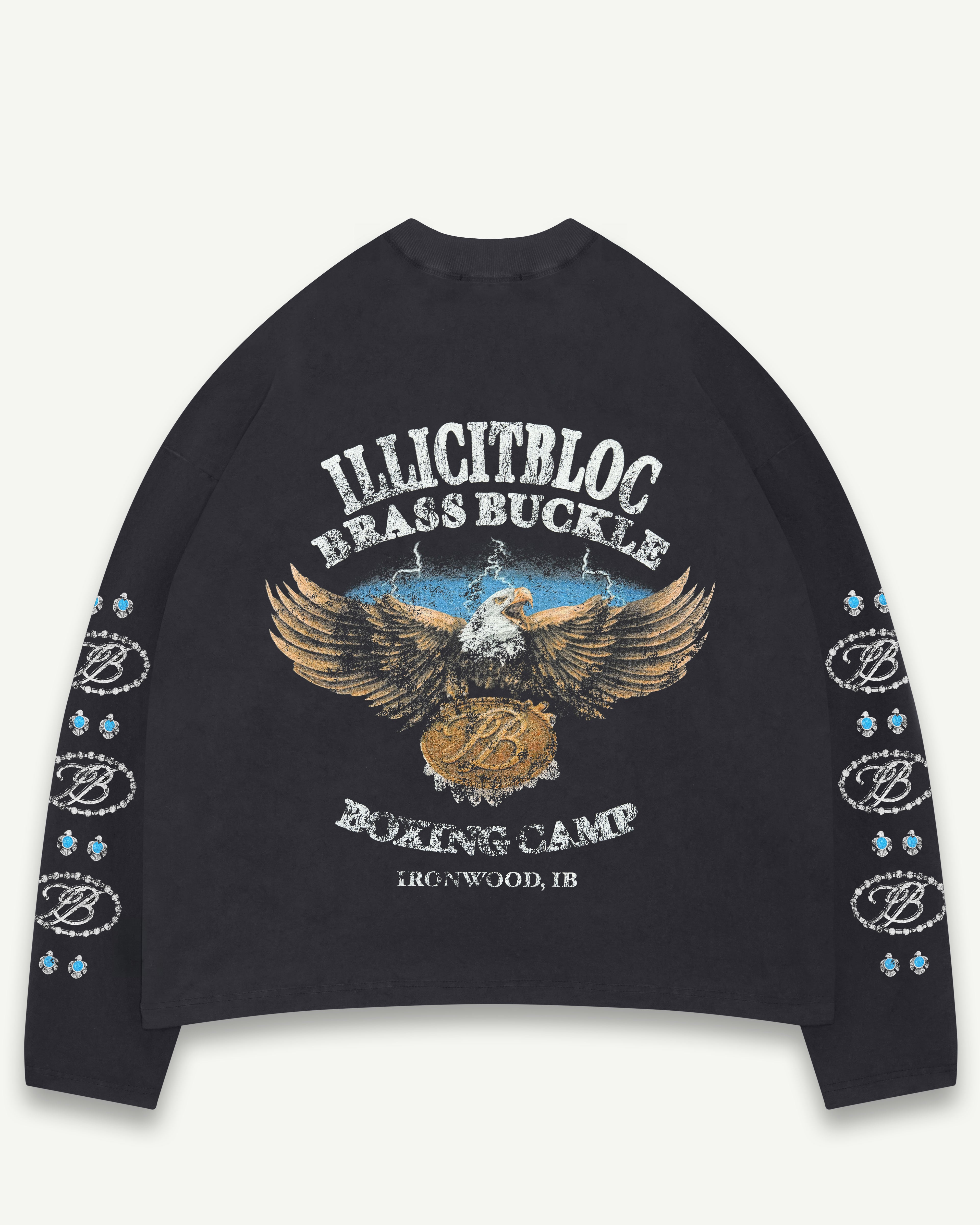 BRASS BUCKLE CLOUDWEAVE™ POCKET LONG SLEEVE T-SHIRT - VINTAGE BLACK