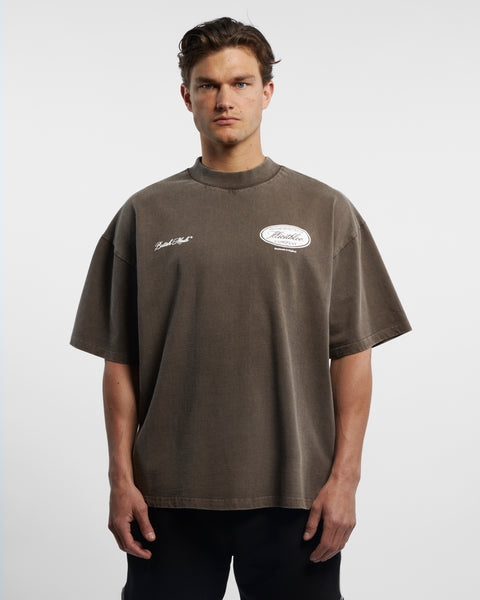COMPANY STAMP T-SHIRT - WASHED BROWN