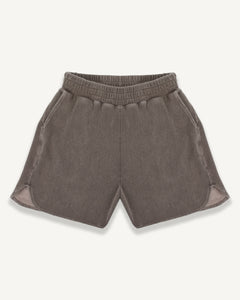 DRILL SHORTS - WASHED BROWN