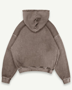 BLANK HOODIE - WASHED BROWN