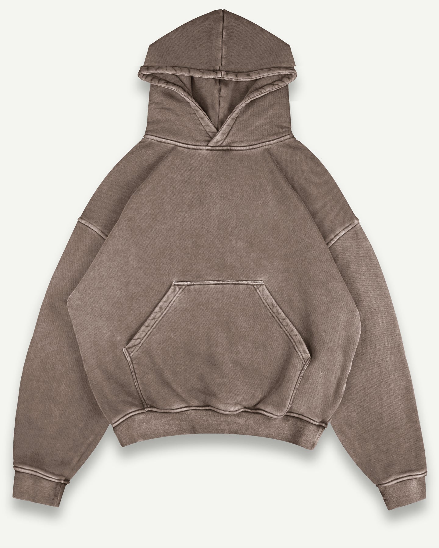 BLANK HOODIE - WASHED BROWN