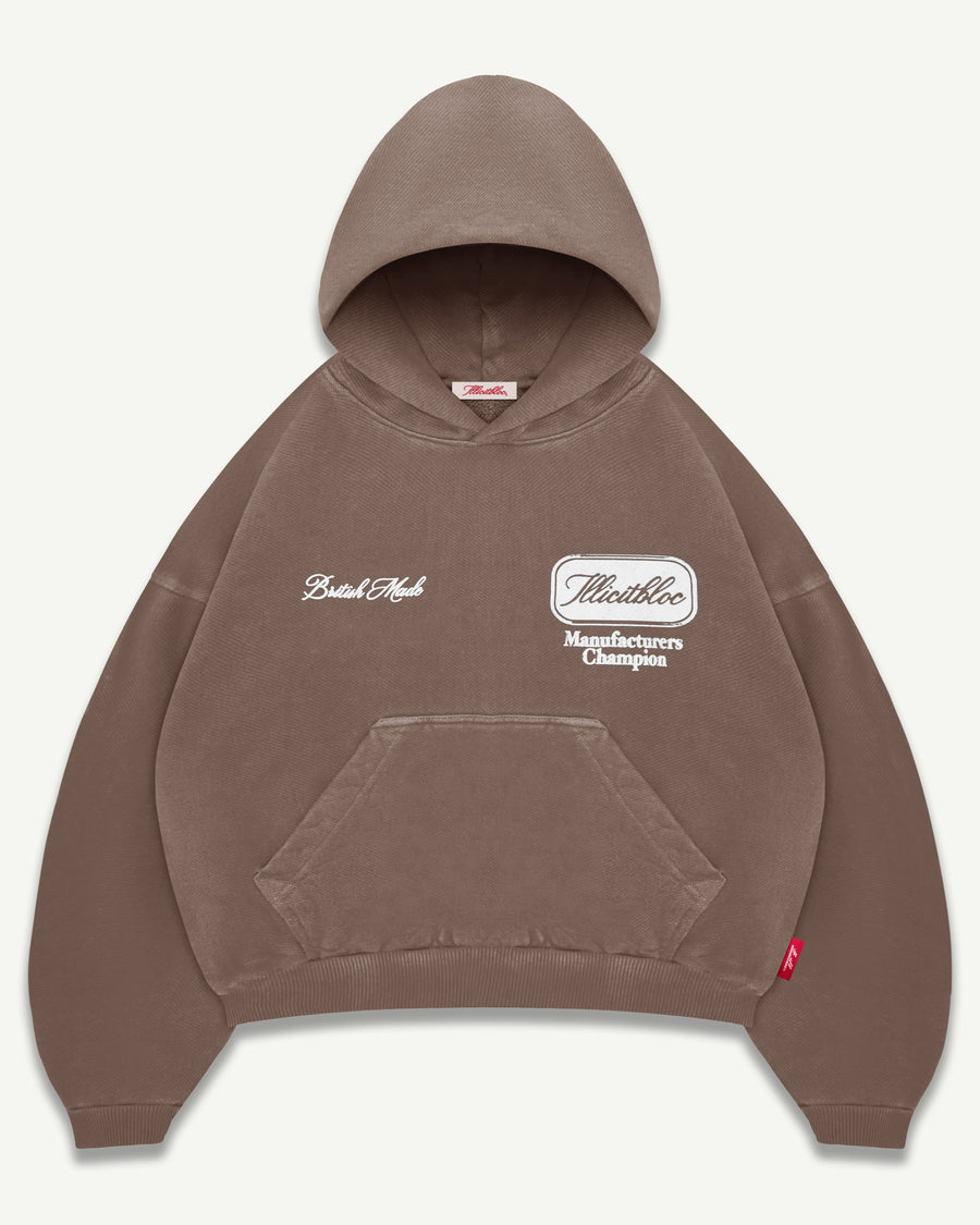 CHAMPION STAMP HOODIE - WASHED BROWN