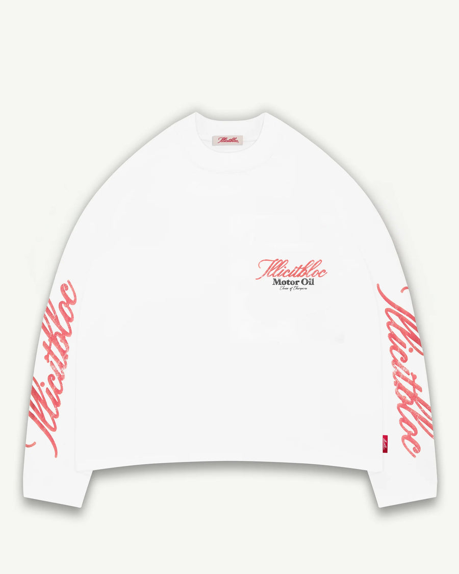 BULL MASCOT CLOUDWEAVE™ LONG SLEEVE T-SHIRT - WHITE