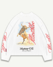 Load image into Gallery viewer, BULL MASCOT LONG SLEEVE T-SHIRT - WHITE
