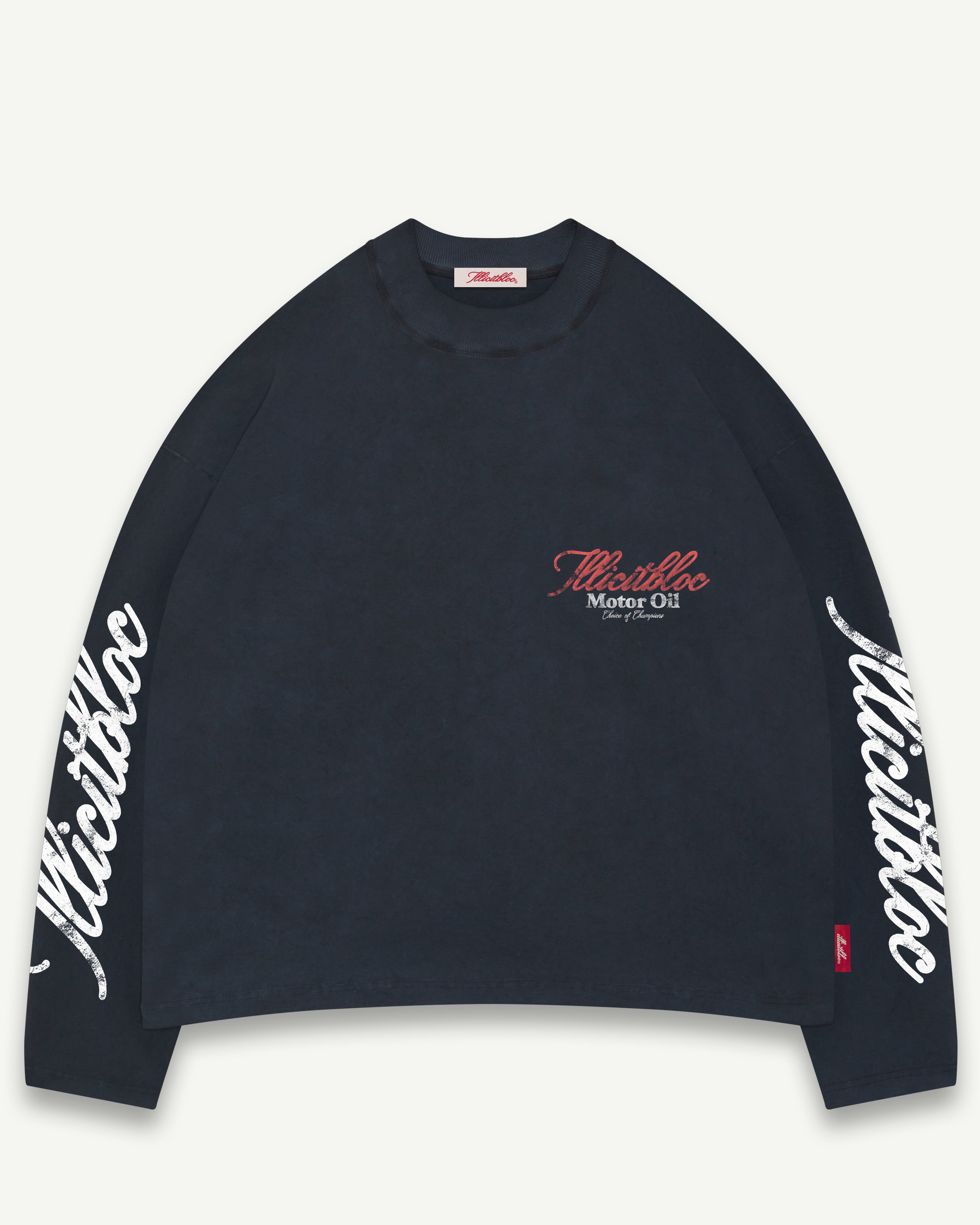 Bull Mascot Long Sleeve T-shirt - Vintage Black