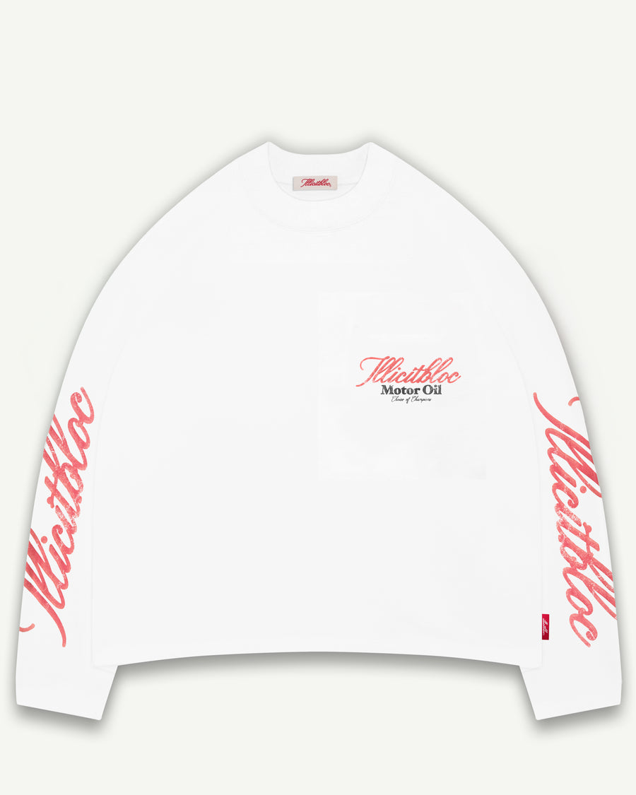 BULL MASCOT LONG SLEEVE T-SHIRT - WHITE
