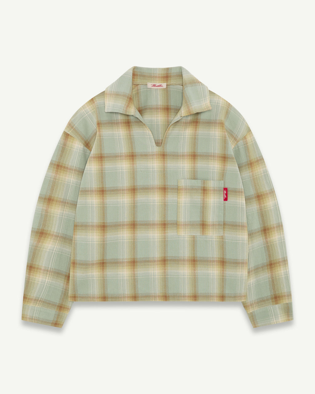 JAPANESE PLAID PULLOVER SHIRT - CACTUS/TOBACCO OMBRÉ