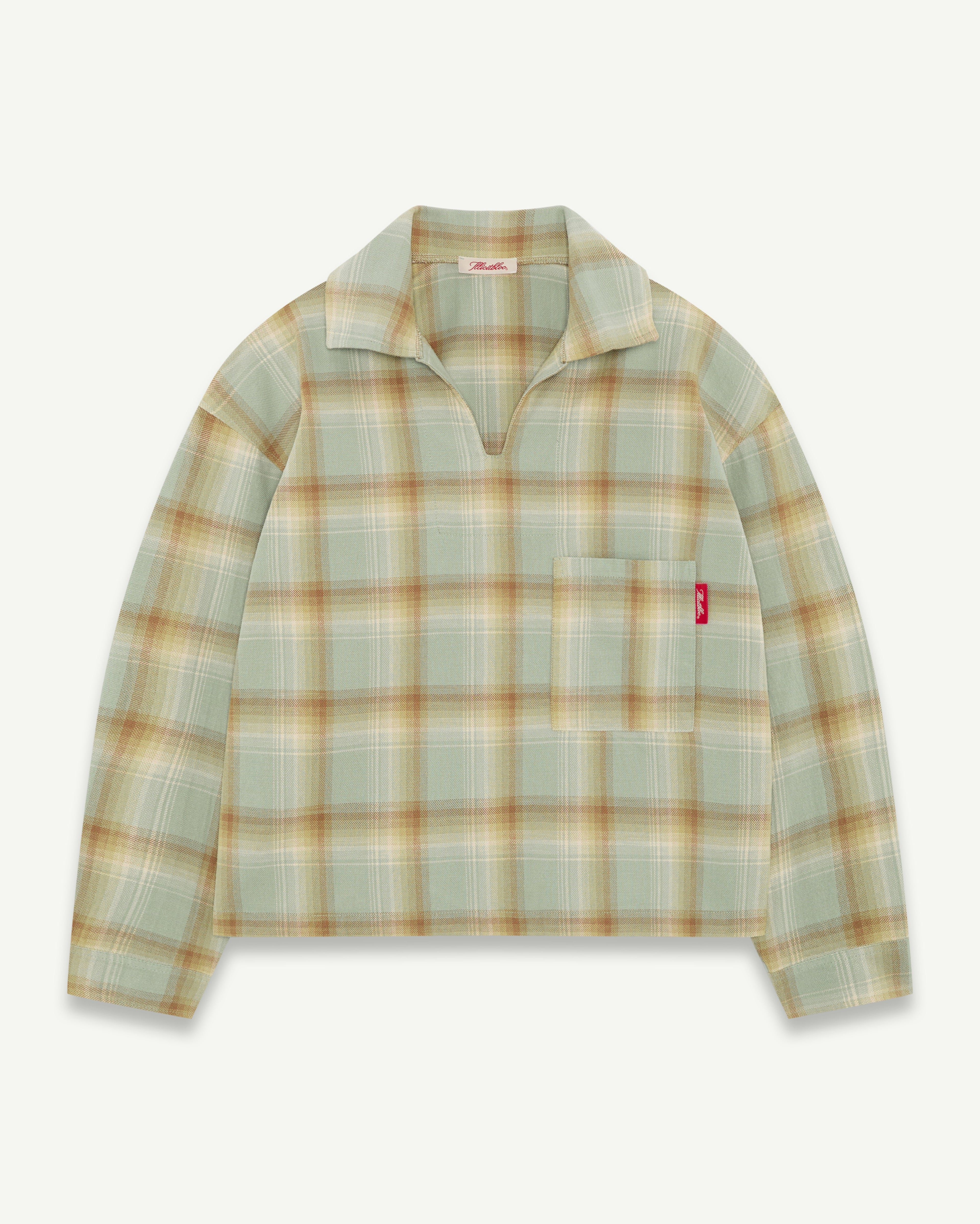 JAPANESE PLAID PULLOVER SHIRT - CACTUS/TOBACCO OMBRÉ