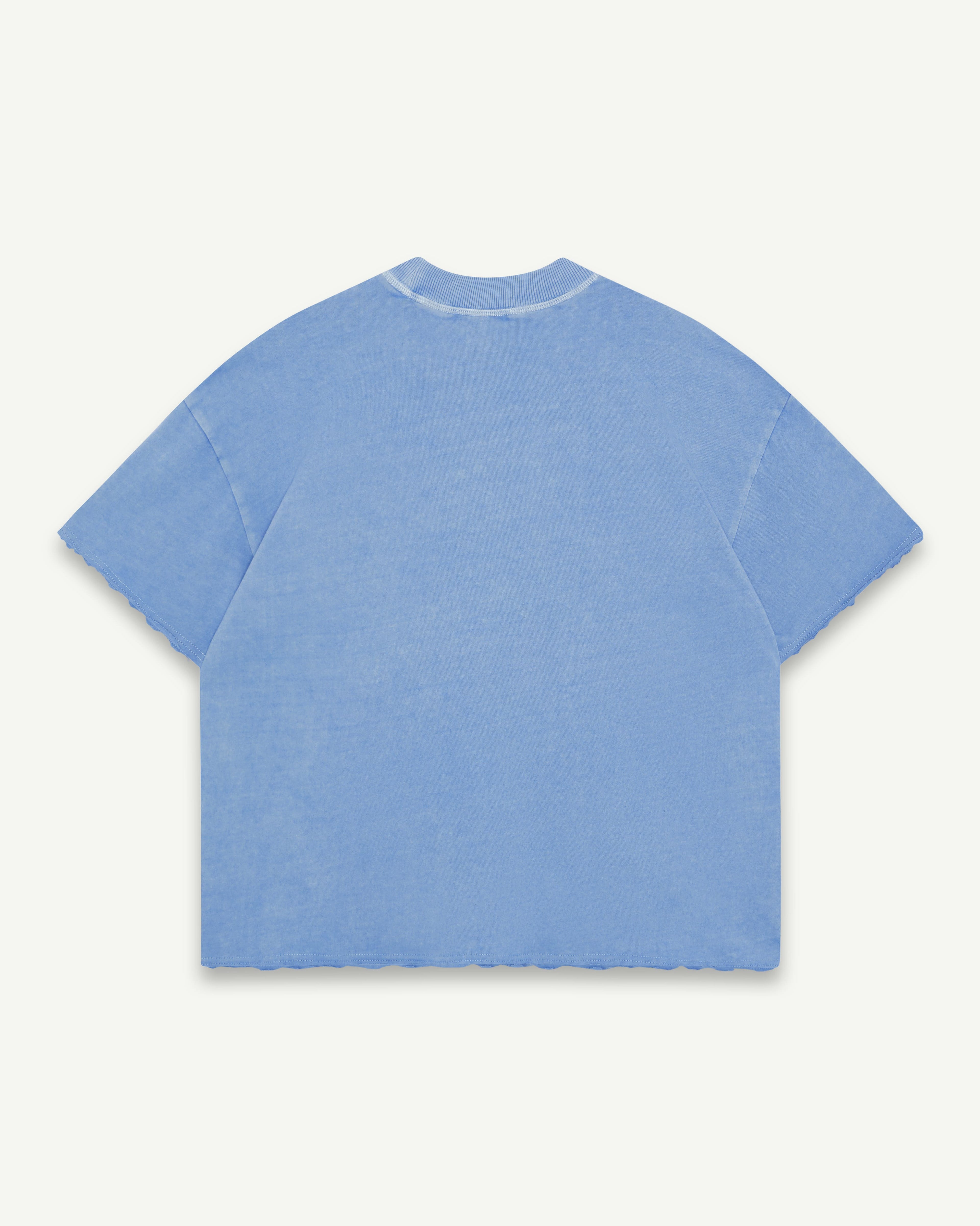 CAMP FEATHERKNIT™ RAW HEM T-SHIRT - POWDER BLUE