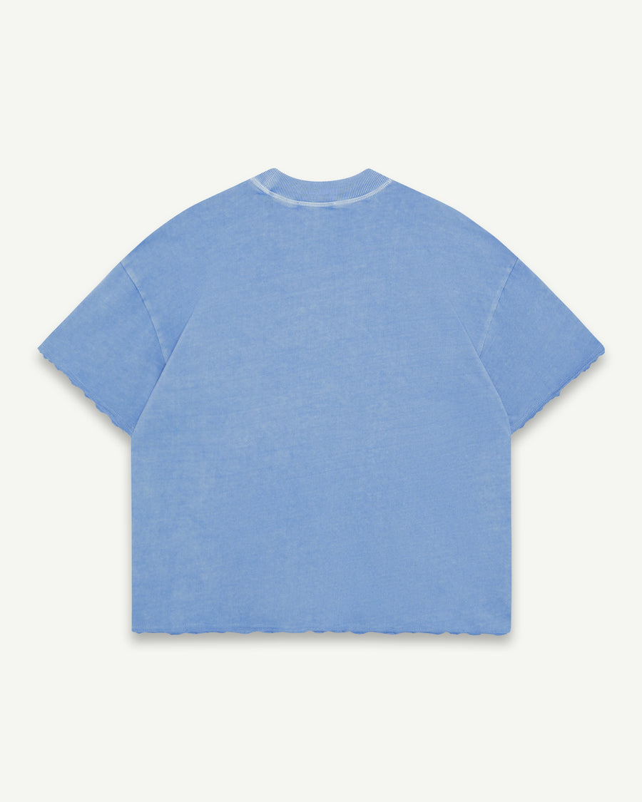 CAMP FEATHERKNIT™ RAW HEM T-SHIRT - POWDER BLUE