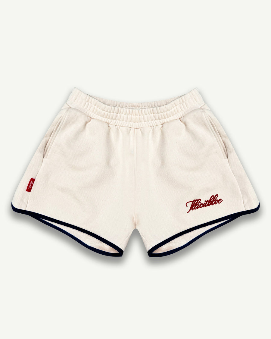 CHAINSTITCH SPORTS SHORTS - ECRU