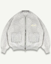 Load image into Gallery viewer, CHAINSTITCH KNIT BOMBER - GREY

