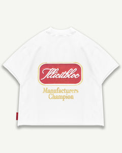 CHAMPION STAMP RAW HEM T-SHIRT - WHITE