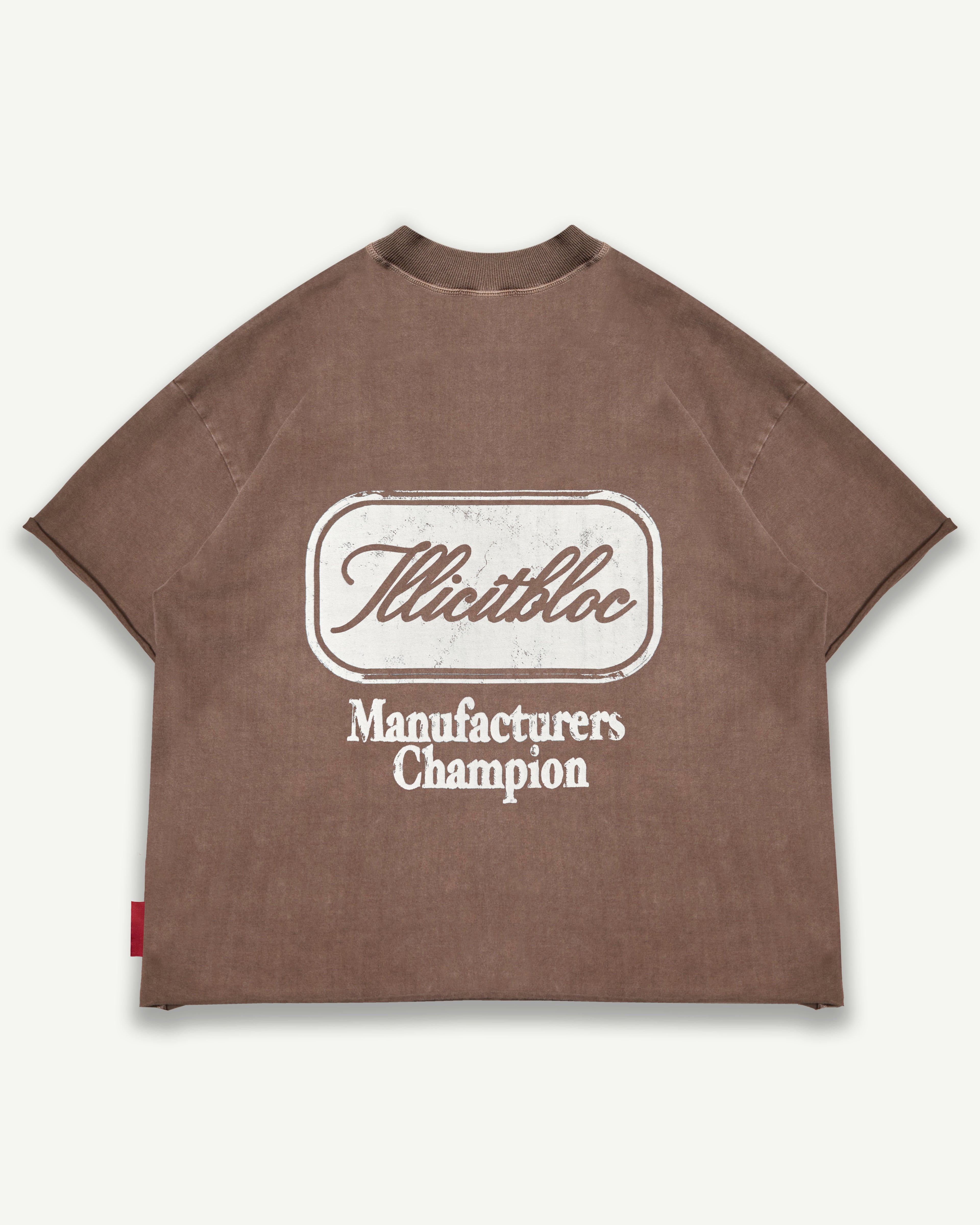 Champion Stamp Raw Hem T-shirt - Mocha