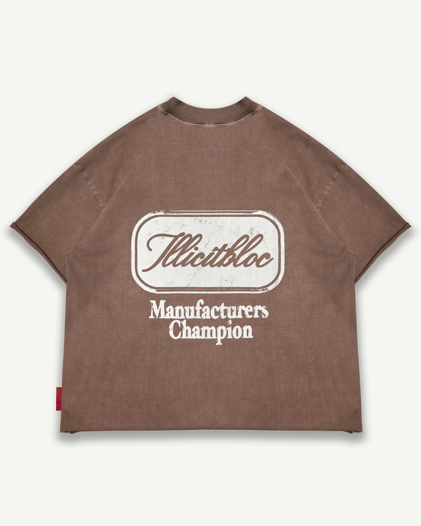 CHAMPION STAMP RAW HEM T-SHIRT - MOCHA