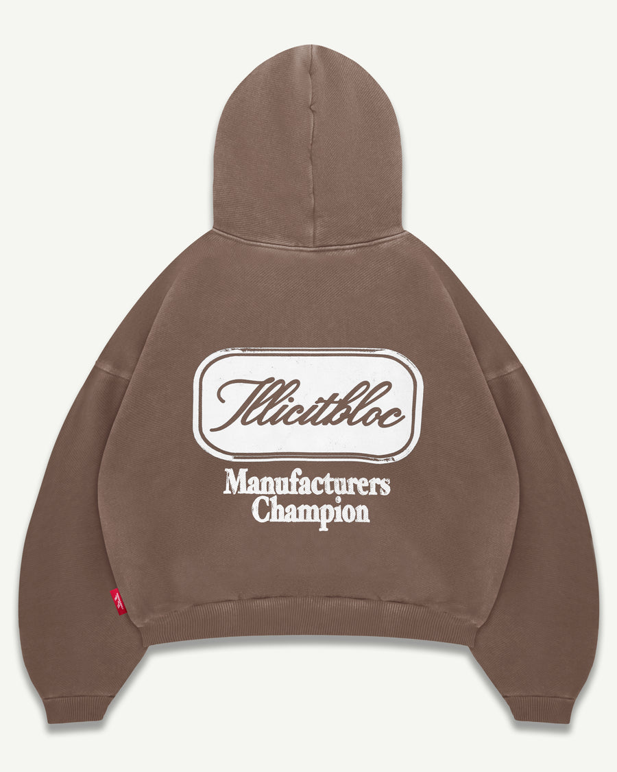 CHAMPION STAMP HOODIE - WASHED BROWN