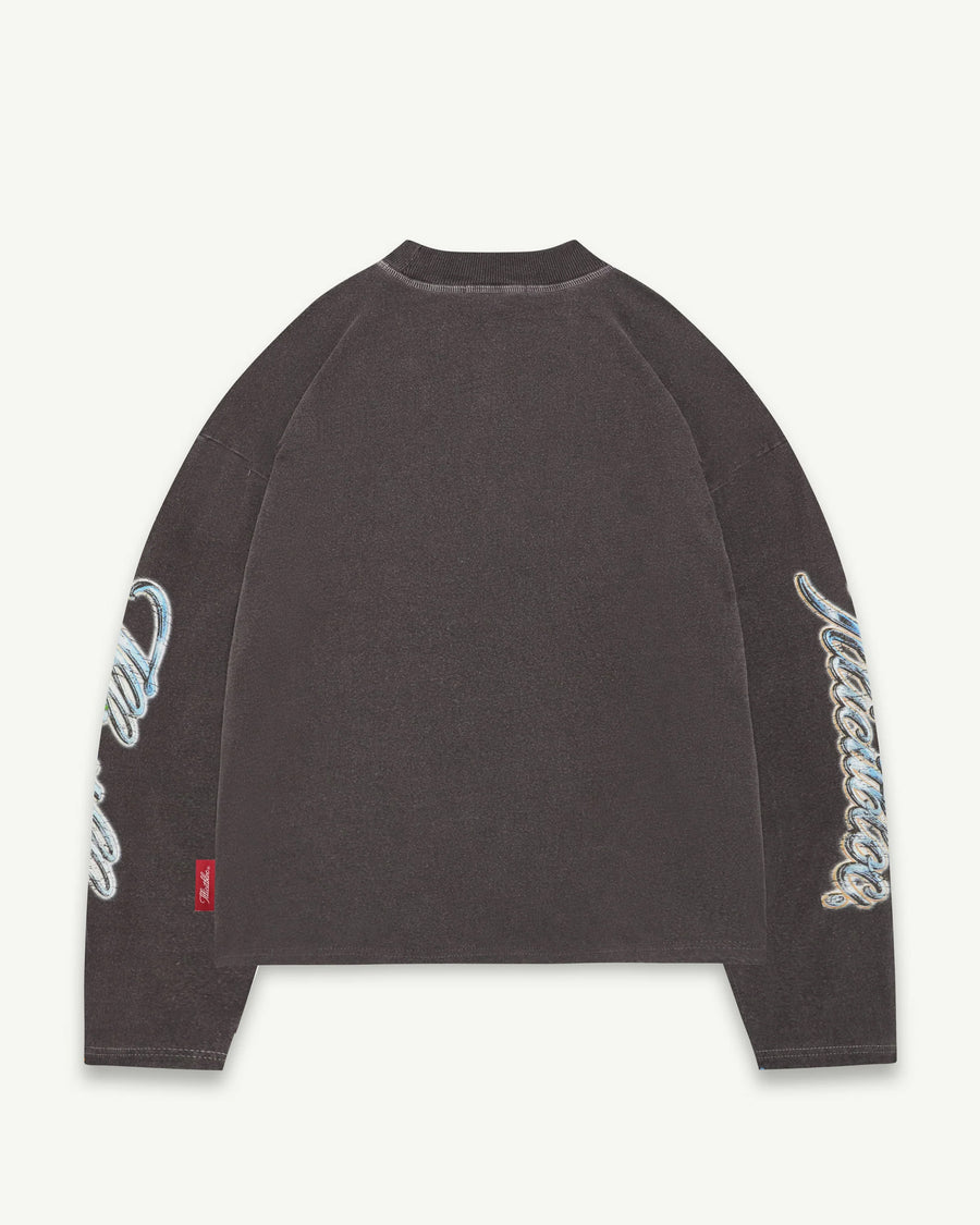 CHROME FEATHERKNIT™ LONG SLEEVE T-SHIRT - CHARCOAL