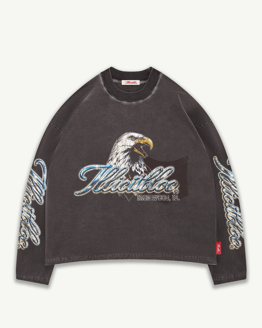 CHROME FEATHERKNIT™ LONG SLEEVE T-SHIRT - CHARCOAL