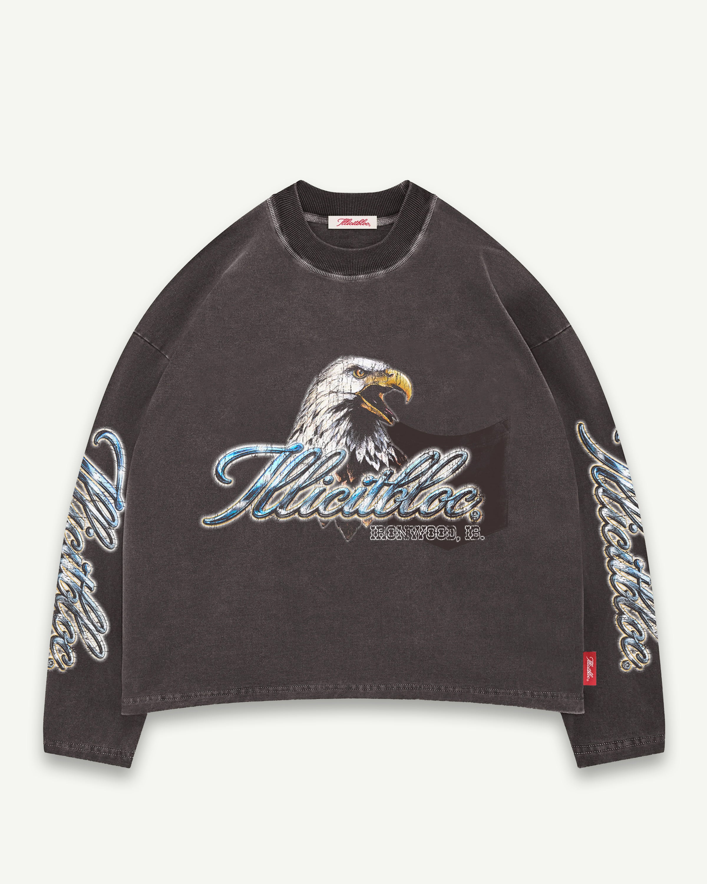 CHROME FEATHERKNIT™ LONG SLEEVE T-SHIRT - CHARCOAL