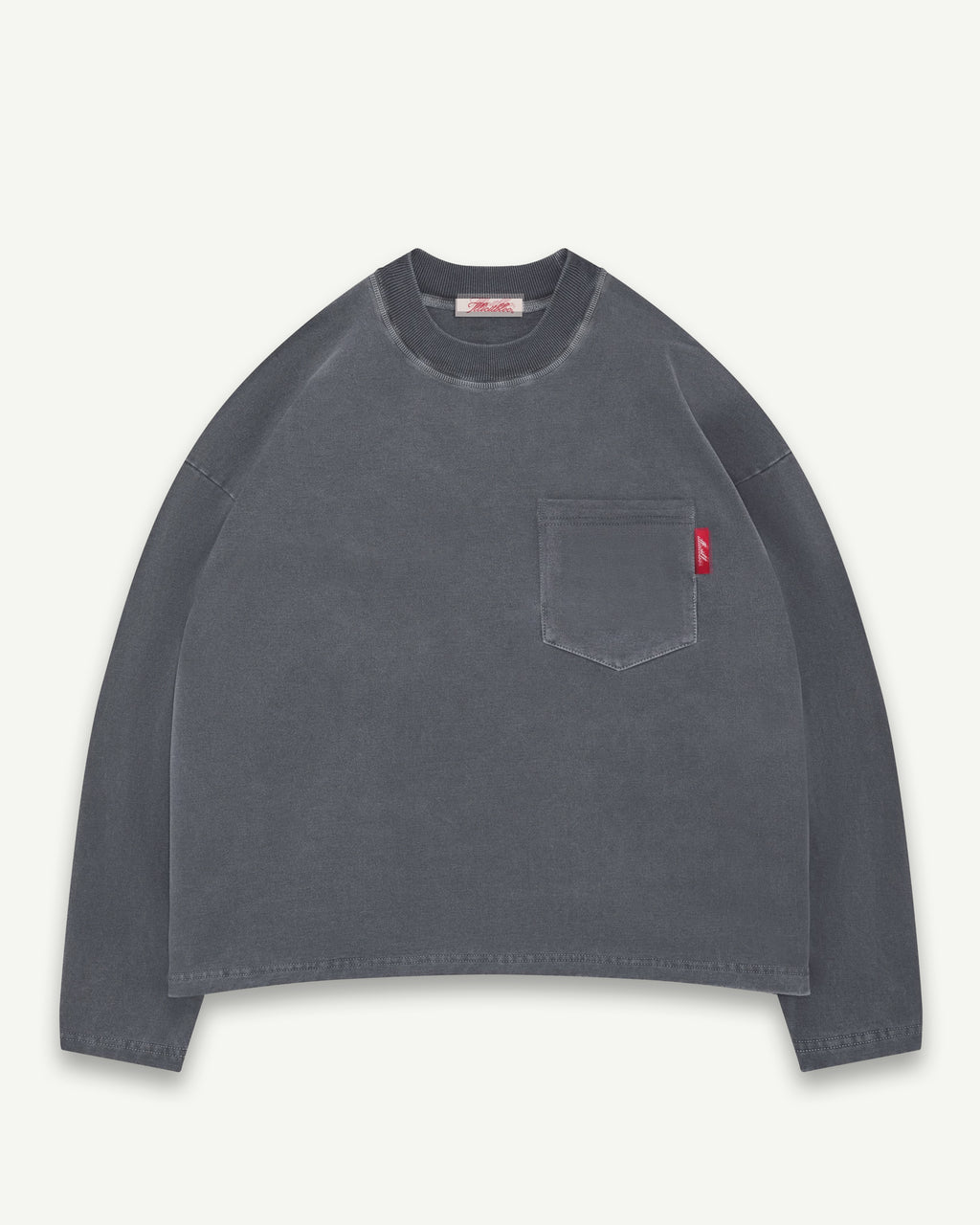 CLASSIC CLOUDWEAVE™ POCKET LONG SLEEVE T-SHIRT - CHARCOAL