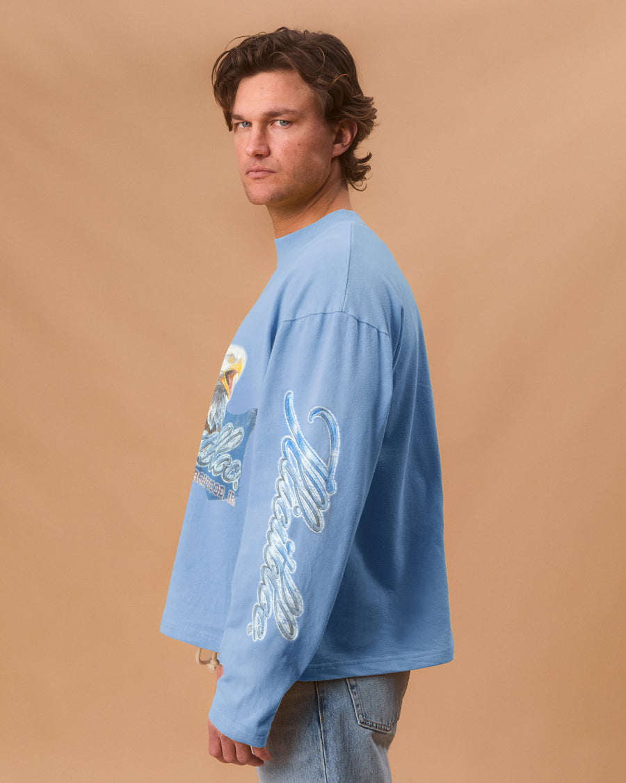 CHROME FEATHERKNIT™ LONG SLEEVE T-SHIRT - POWDER BLUE
