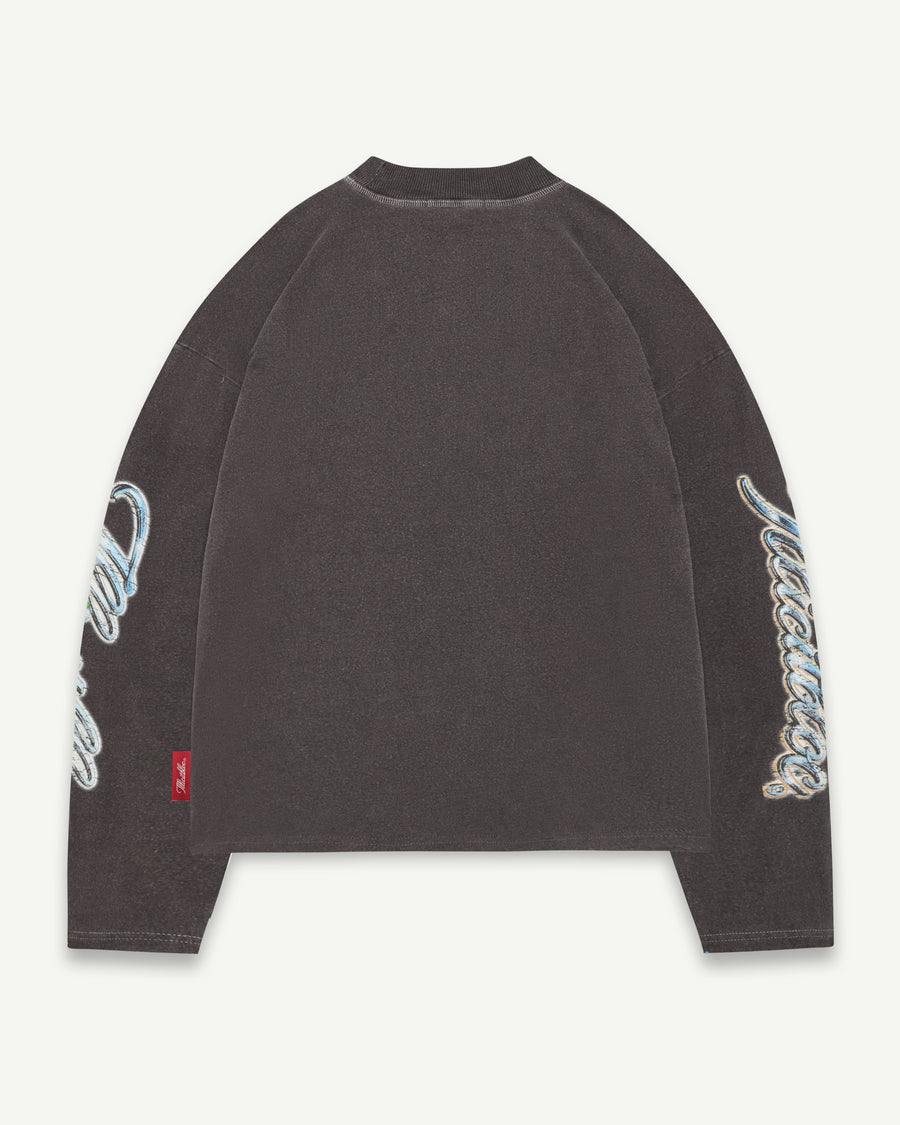CHROME FEATHERKNIT™ LONG SLEEVE T-SHIRT - CHARCOAL