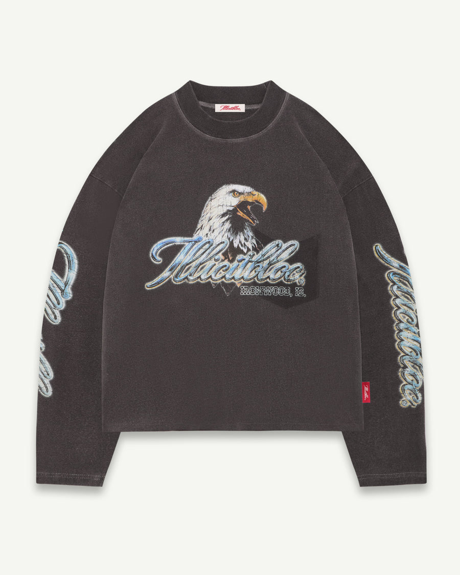 CHROME FEATHERKNIT™ LONG SLEEVE T-SHIRT - CHARCOAL