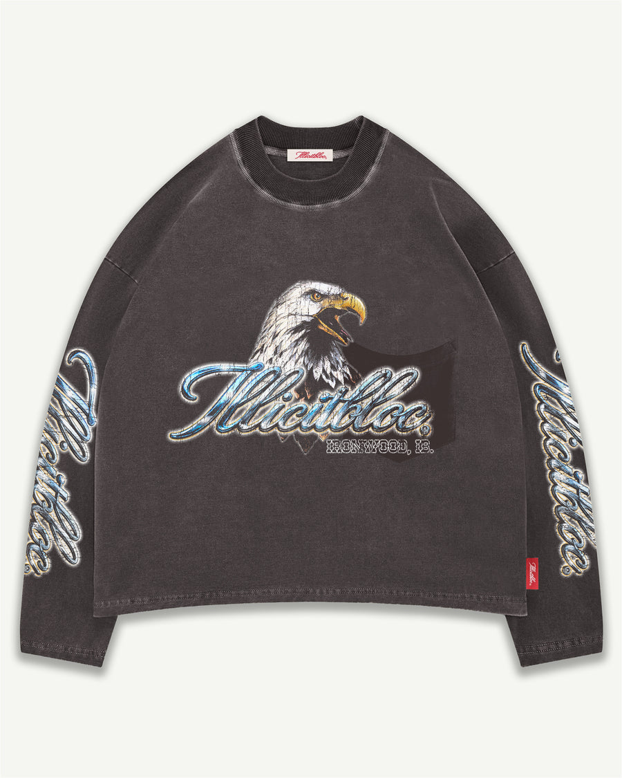 CHROME FEATHERKNIT™ LONG SLEEVE T-SHIRT - CHARCOAL