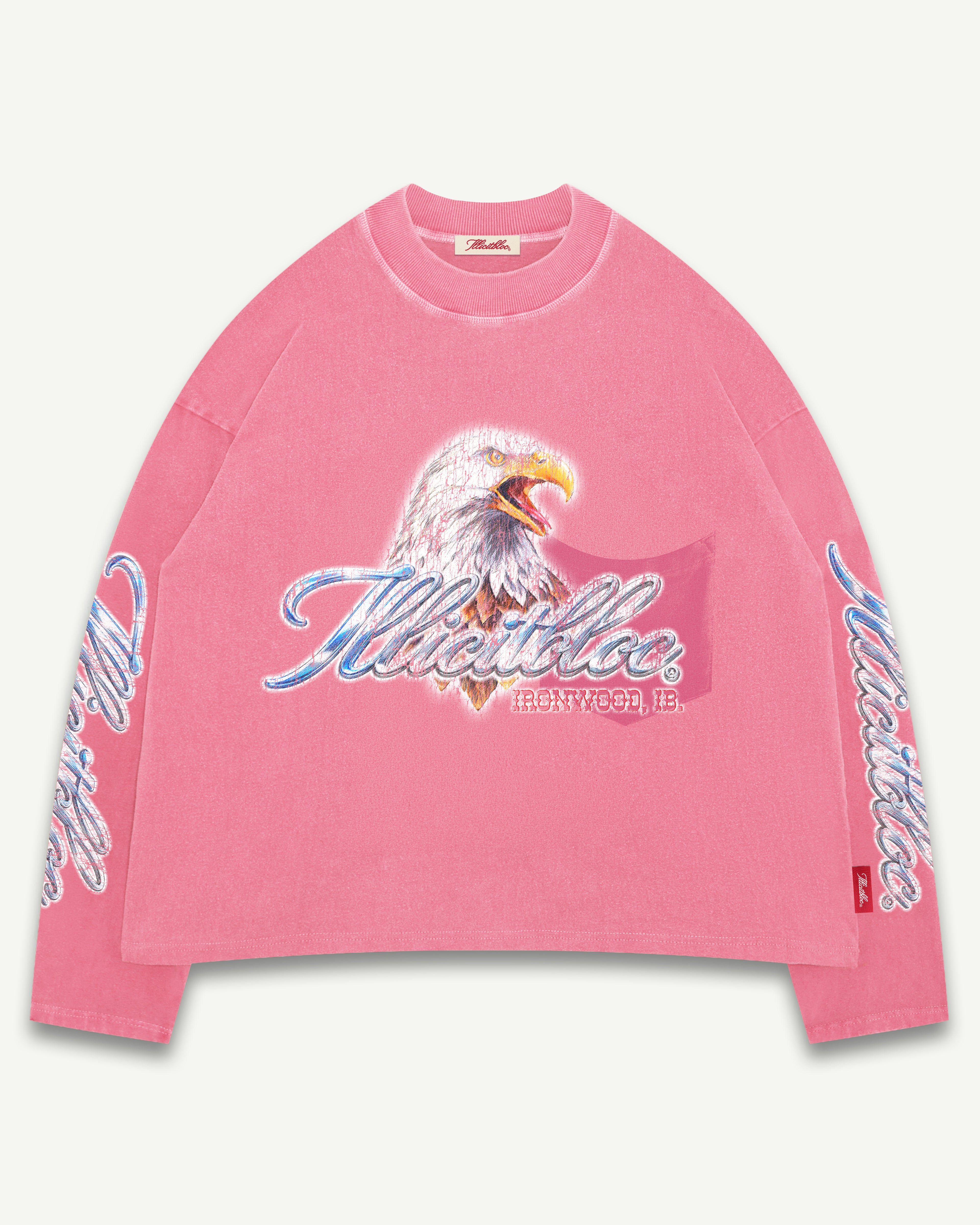 CHROME FEATHERKNIT™ LONG SLEEVE T-SHIRT - WASHED PINK