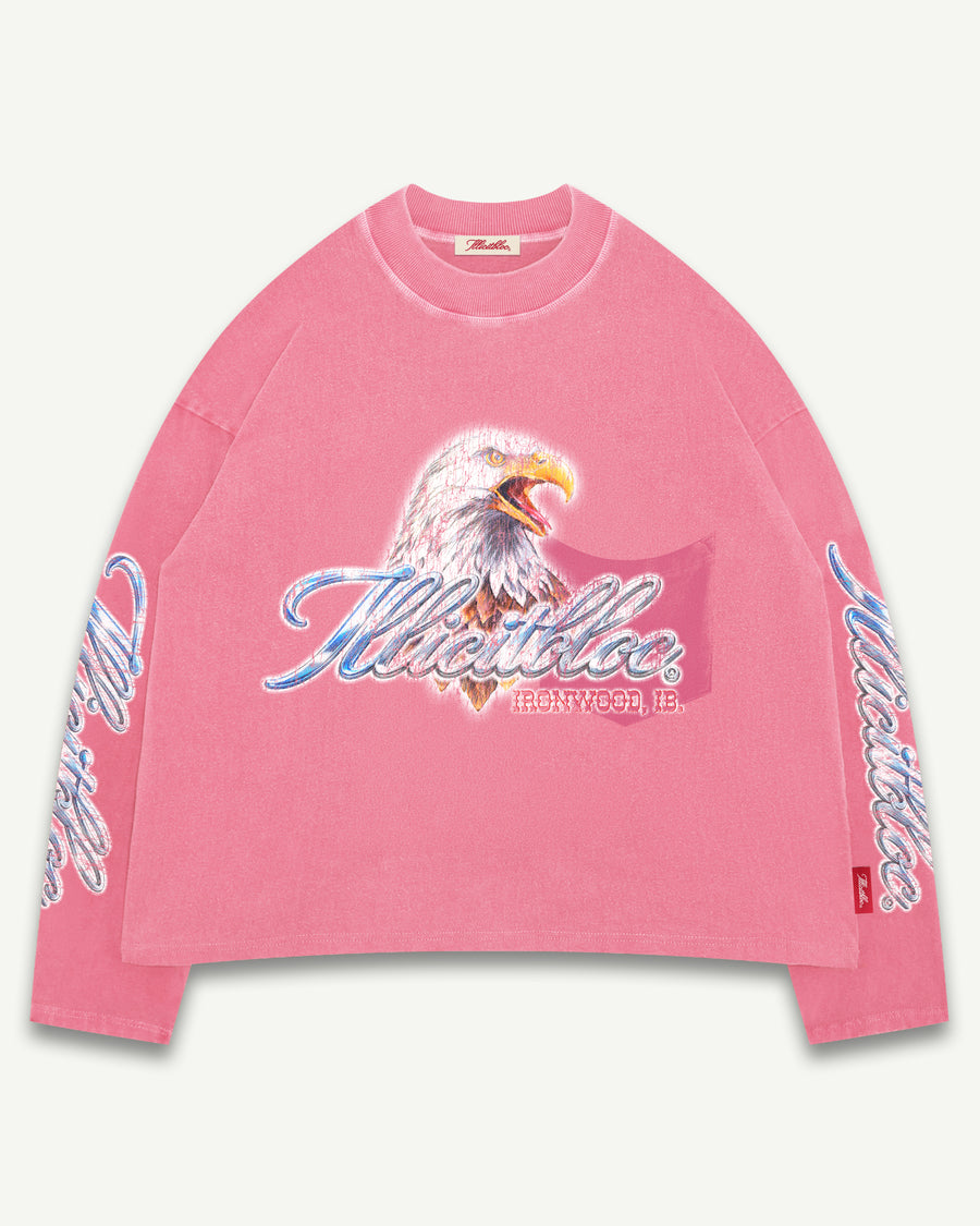 CHROME FEATHERKNIT™ LONG SLEEVE T-SHIRT - WASHED PINK