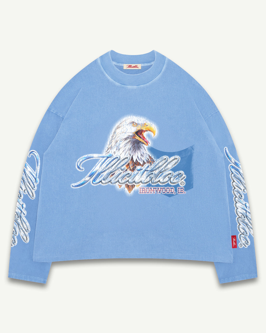 CHROME FEATHERKNIT™ LONG SLEEVE T-SHIRT - POWDER BLUE