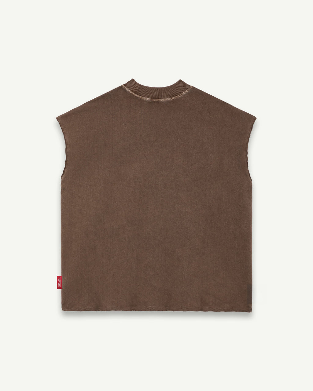 CHROME FEATHERKNIT™ RAW HEM TANK - WASHED BROWN