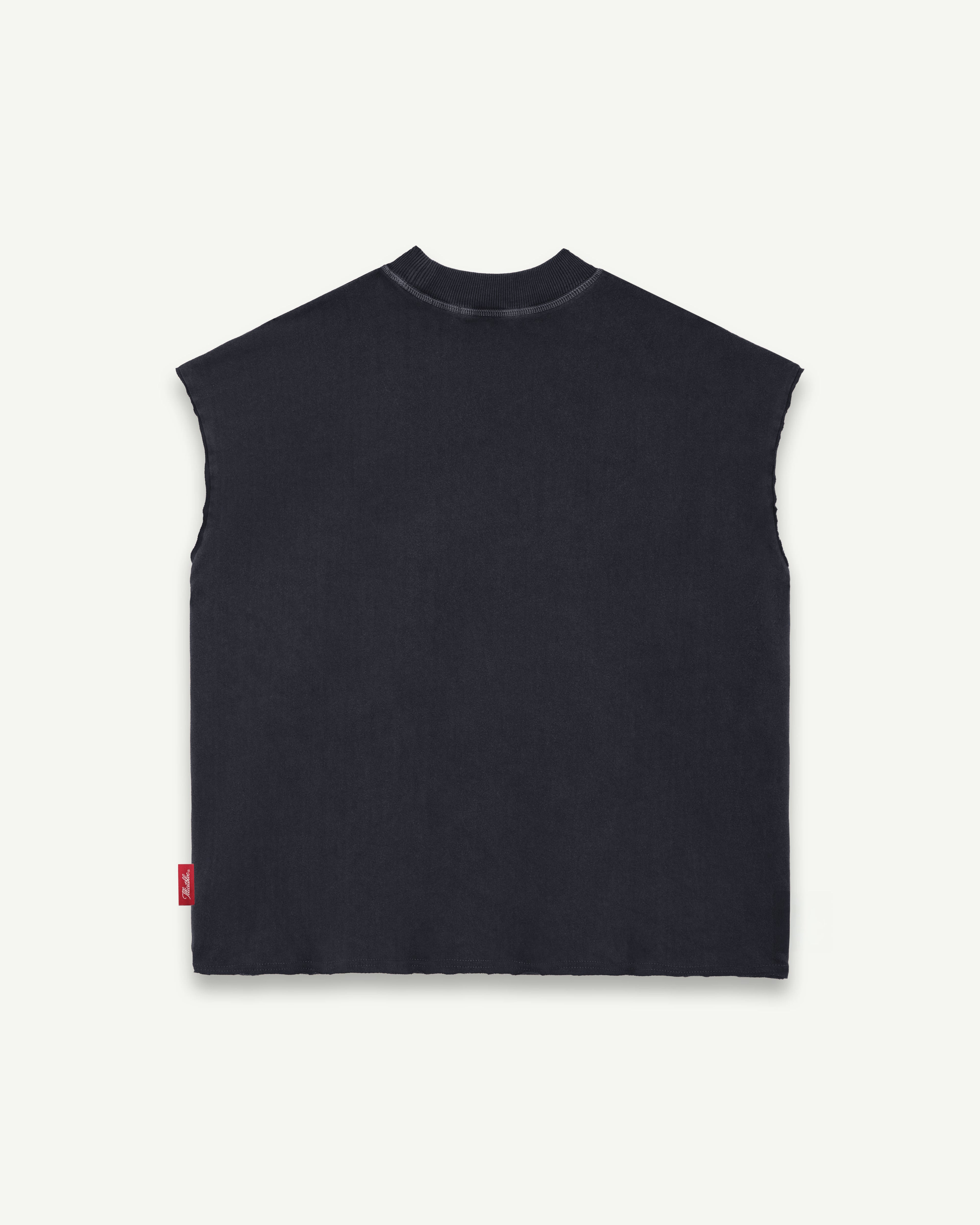 CHROME FEATHERKNIT™ RAW HEM TANK - VINTAGE BLACK