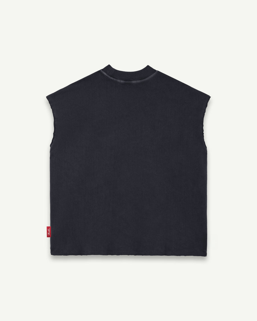 CHROME FEATHERKNIT™ RAW HEM TANK - VINTAGE BLACK