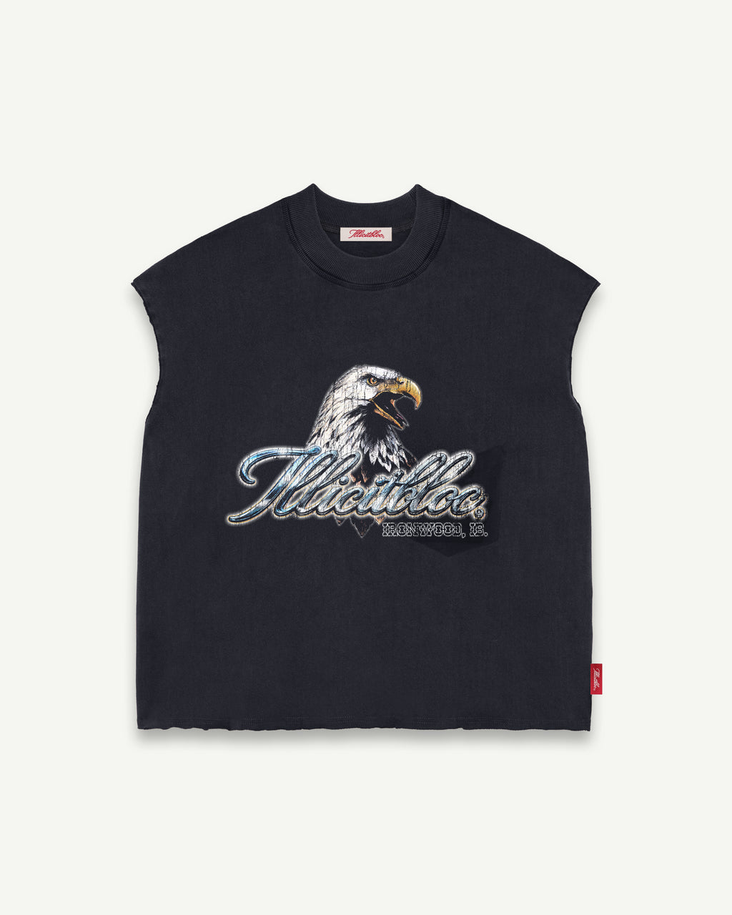 CHROME FEATHERKNIT™ RAW HEM TANK - VINTAGE BLACK