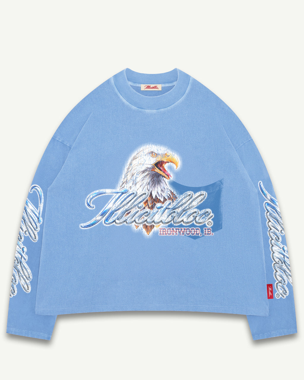 CHROME FEATHERKNIT™ LONG SLEEVE T-SHIRT - POWDER BLUE