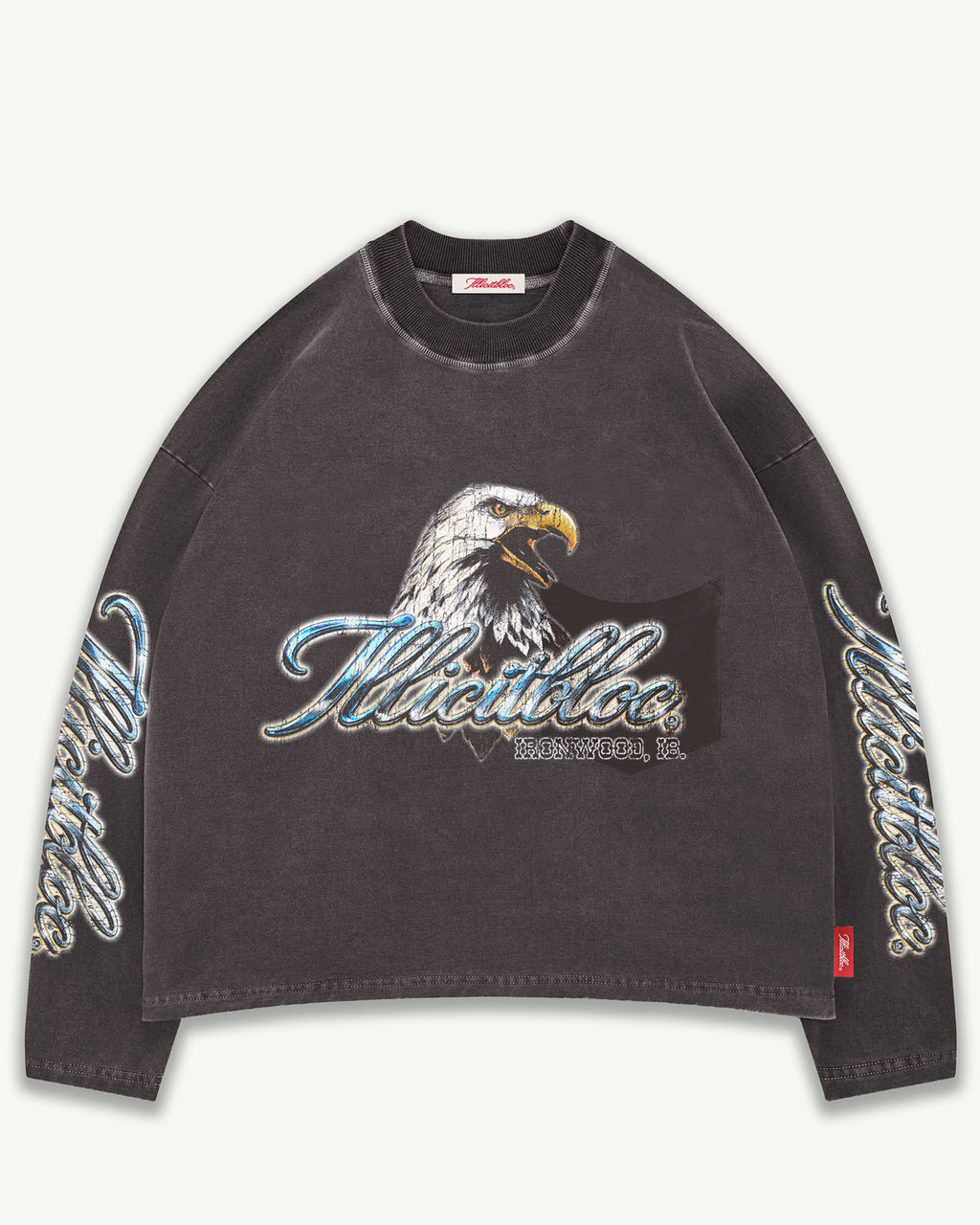 CHROME FEATHERKNIT™ LONG SLEEVE T-SHIRT - CHARCOAL