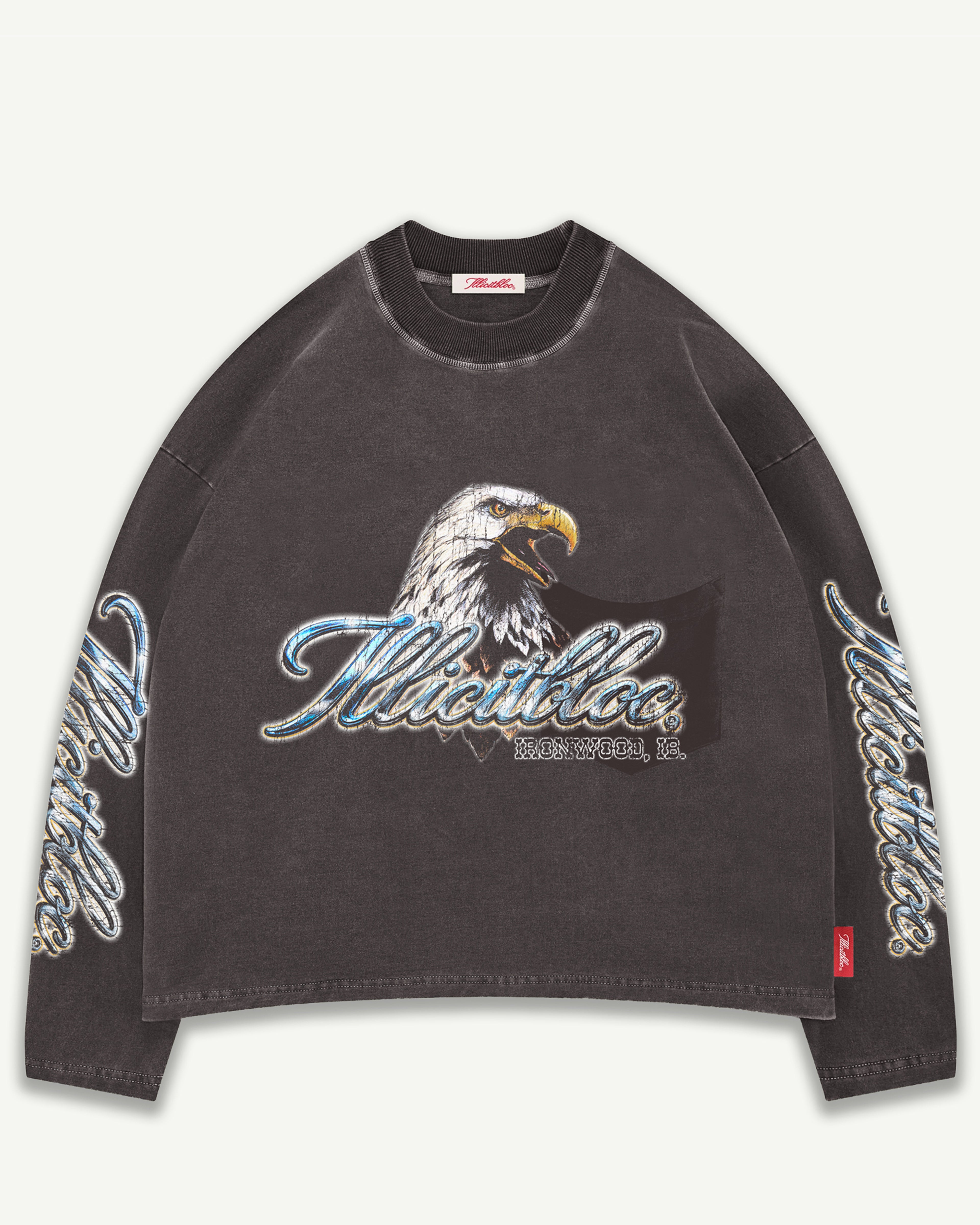 CHROME FEATHERKNIT™ LONG SLEEVE T-SHIRT - CHARCOAL