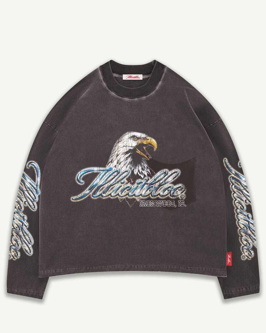 CHROME FEATHERKNIT™ LONG SLEEVE T-SHIRT - CHARCOAL