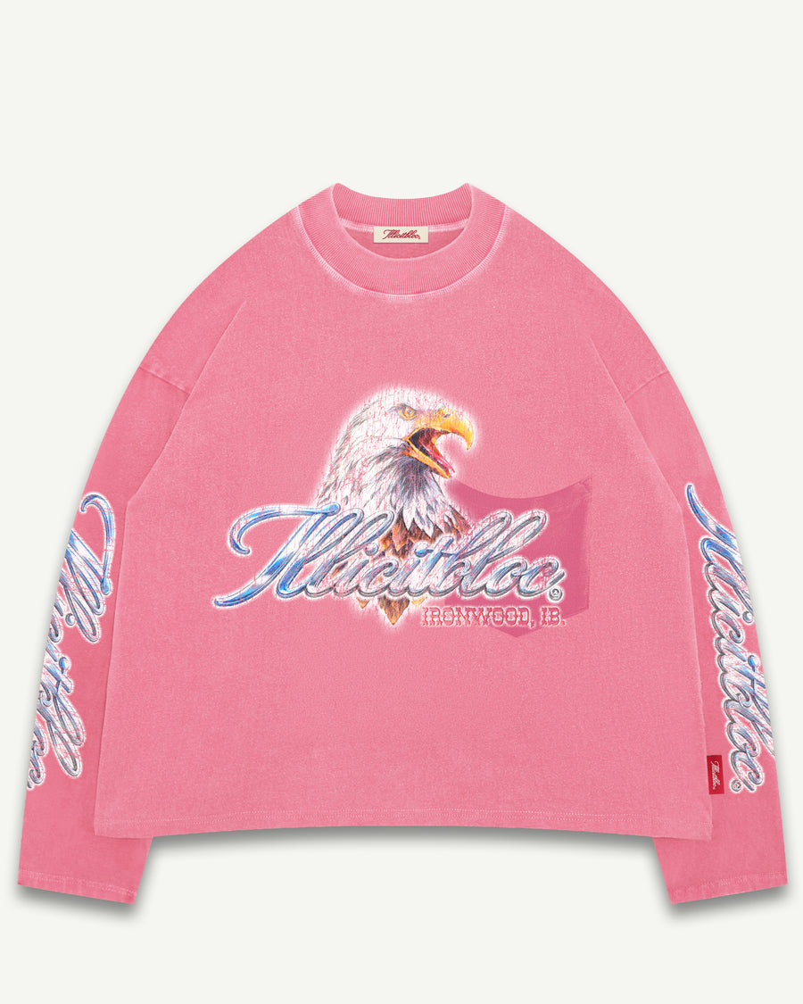 CHROME FEATHERKNIT™ LONG SLEEVE T-SHIRT - WASHED PINK