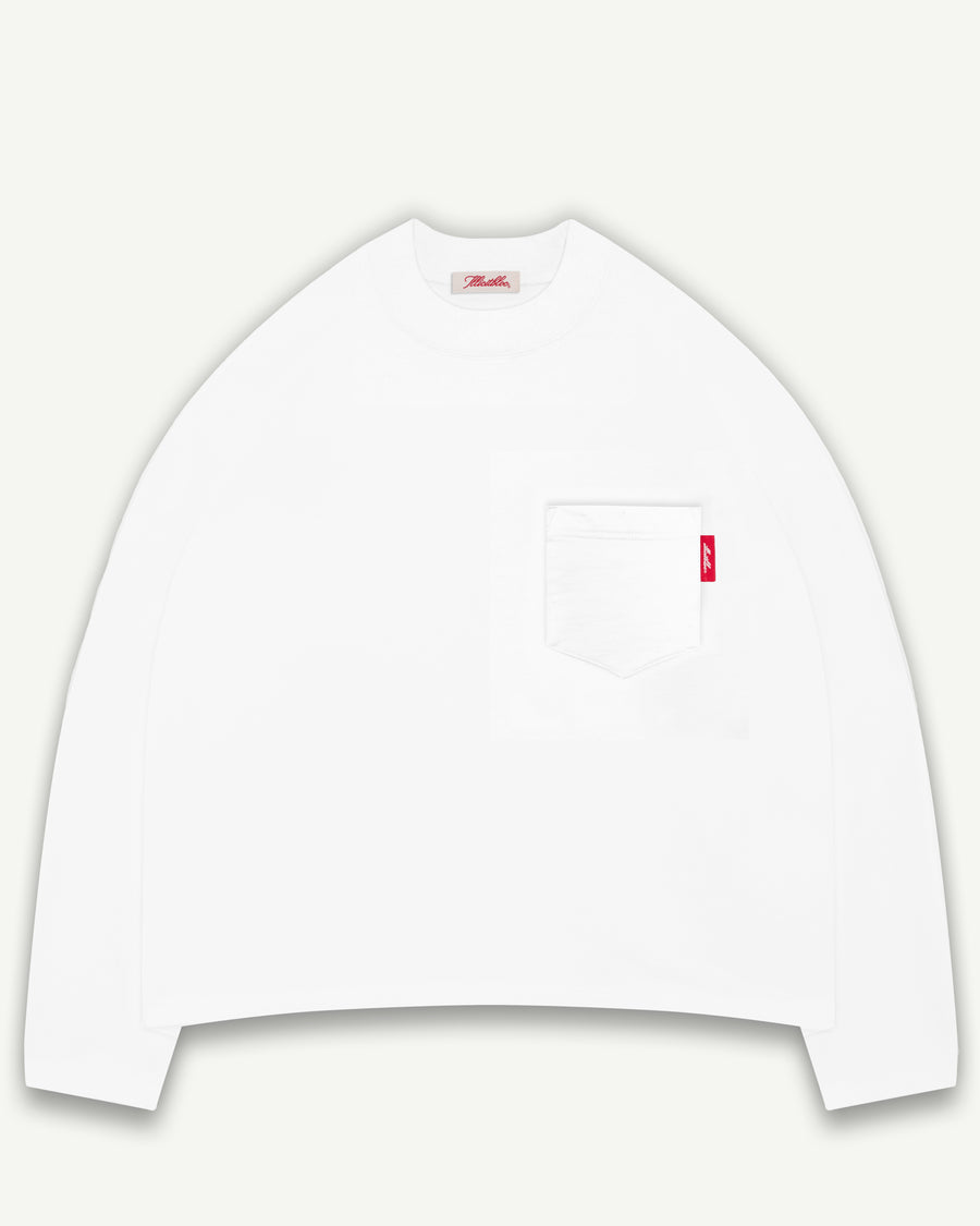 CLASSIC POCKET LONG SLEEVE T-SHIRT - WHITE