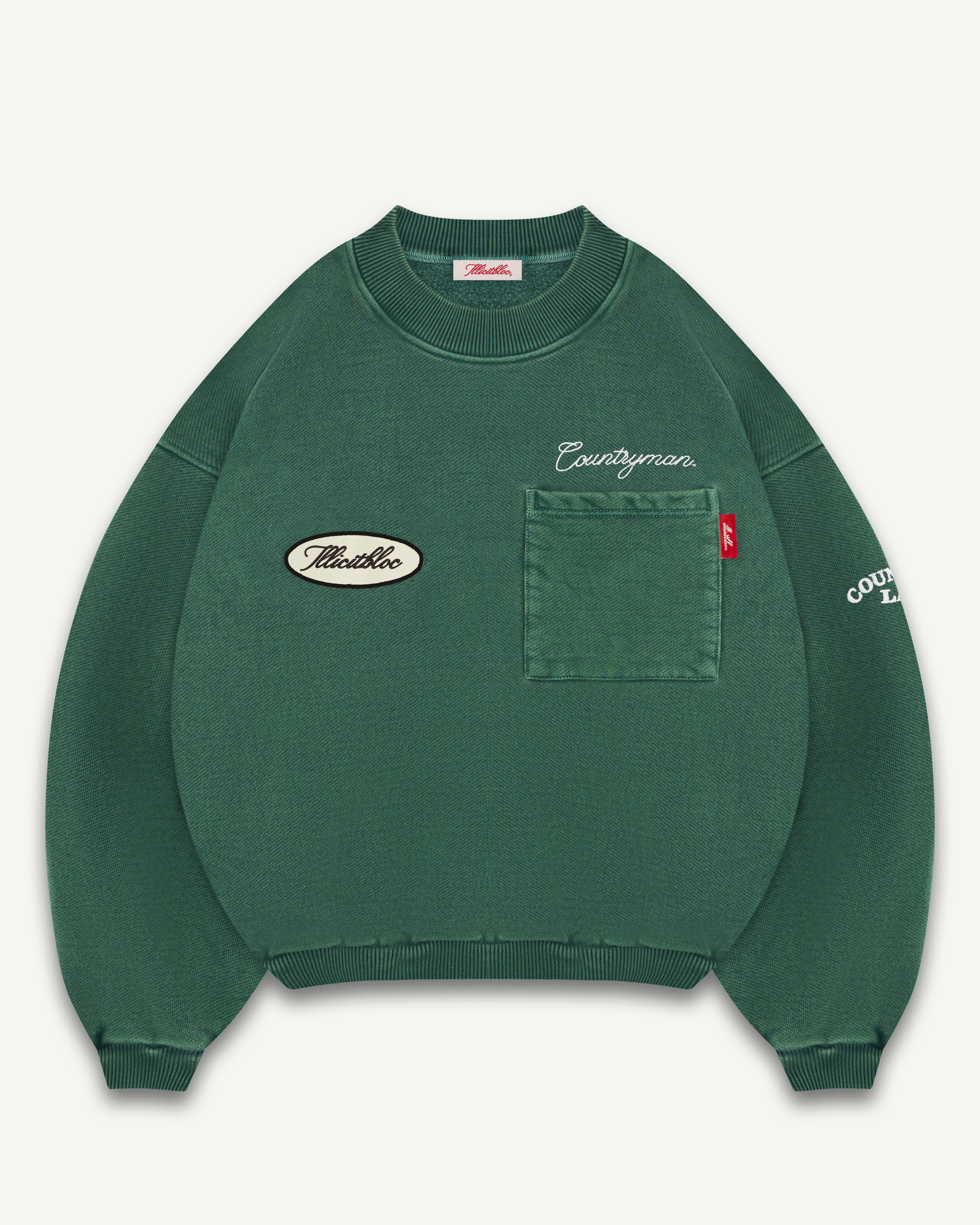 CLUBHOUSE POCKET SWEATSHIRT - HUNTER GREEN