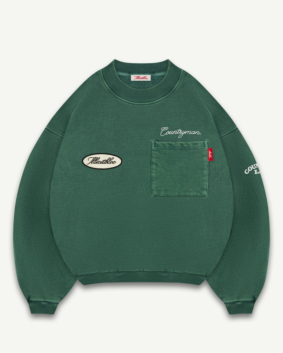 CLUBHOUSE POCKET SWEATSHIRT - HUNTER GREEN