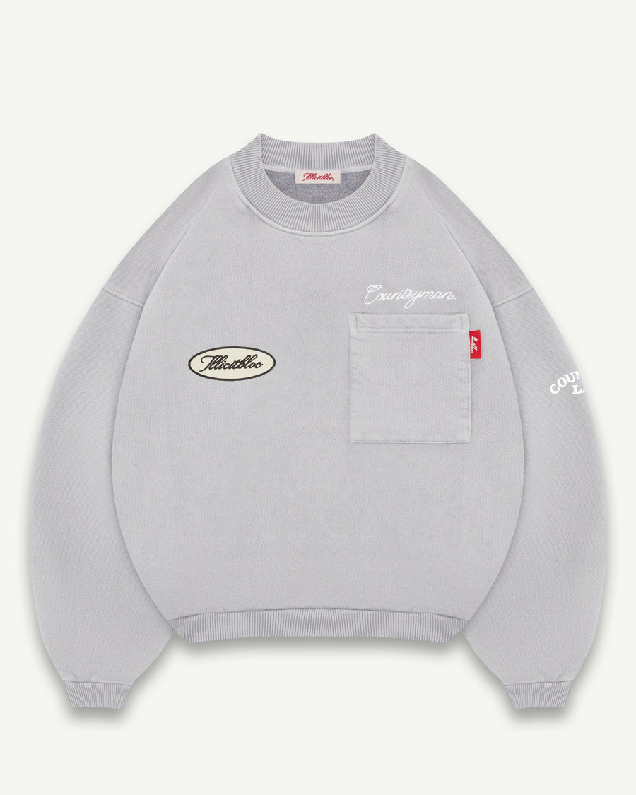 CLUBHOUSE POCKET SWEATSHIRT - POWDER GREY