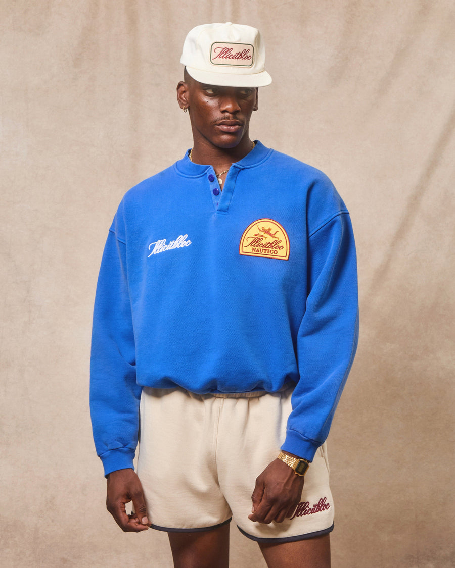 NAUTICO HENLEY CREWNECK - COBALT